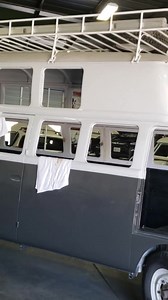 HUGE PROJECT 💯💪💥🛠 #27window as we just finished the bedliner material inside the bus for sound deadening properties #4in1highroof #vwproject #skinnerclassics #vwbusbuilders #sprayablebedliner #bedliner #vwbus #smartbrand #customhighroof #vw | Skinner Classics - VW Restorations & Repair