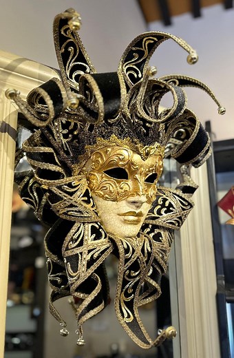 Venetian Jester Mask in Black Velvet With Gold. Wearable Mask and Home Decor Mask. Halloween Mask. - Etsy