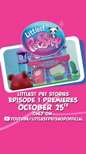 What is #116 Guinea Pig jumping for joy about? A new series! Friday, October 25th get prepared for Episode 1 of #LittlestPetStories on our YouTube channel! Join #115 Red Capybara as they join the Crew at the Littlest Pet Shop. | Littlest Pet Shop