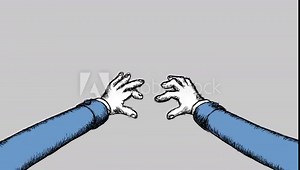 Cartoon hands typing. Hand drawn 2d animation good for any keyboard. Seamless loop, alpha channel included. Stock Video