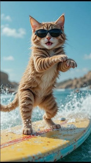 “Cat Surfing Like a Pro | Funny & Cute Animal Video”