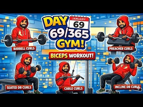 Day 69: Biceps Ko Blast Kar Diya! 69/365 Gym Challenge 💪🔥 ‪@ZindagiChalRhiHai‬