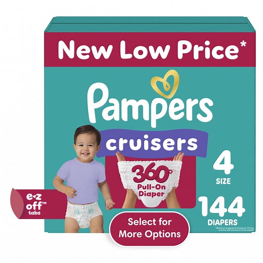 Pampers Cruisers 360 Baby Diapers Size 4, 144 Count (Select for More Options) - Walmart.com