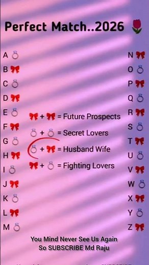 Perfect Match Test 💖 (Name First Letter Game) 💫