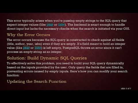 Resolving Frontend Search Issues in PostgreSQL with Python's Tkinter GUI