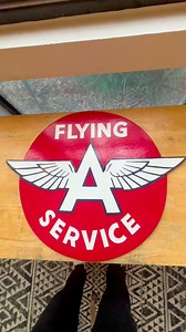 Earlier this year I got the honor of helping a good friend hang a Flying A sign way up on a 13ft stand & one of many really great memories I’ve made this year. The wings attached to the A is one of the coolest designs I never knew existed until recently so I had alot of fun recreating this one for the shop. • • • #signpainting #signpainter #madebyhand #signmaker #vintage #flyinga #gassign #handpainted #signwriting #signmaking | Saved Signs