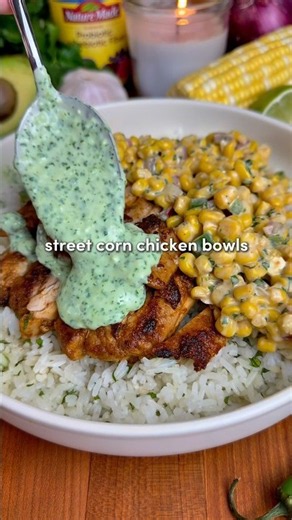 Street Corn Chicken Bowls: Gut Healthy Edition 🌽 ‪@naturemade‬ (Full recipe in description) #partner