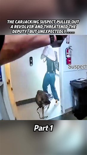The carjacking suspect pulled out a revolver and threatened the deputy, but unexpectedly...#police #cops #tiktok #fyp #bodycam