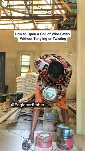 How to Open a Coil of Wire Safely Without Tangling or Twisting #ElectricianTips | Fimber Michael