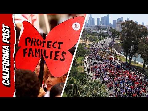 Drone Footage Shows Massive May Day Protest Filling the Streets of Downtown Los Angeles