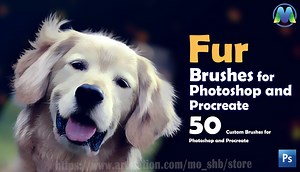 50 Fur brushes for Photoshop and procreate