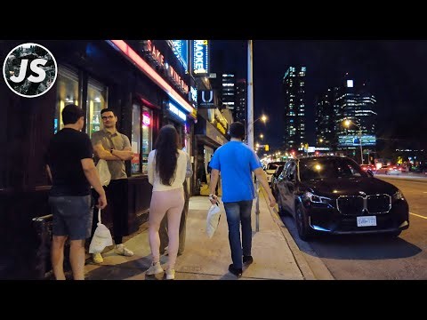 North York at Night on Yonge Street | Toronto Summer Walk