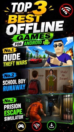 Top 3 Best Offline Games for Android🔥| #gaming #ytshorts #gamelens