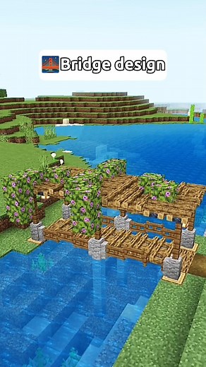 Simple bridge design for Minecraft #minecraft #tutorial
