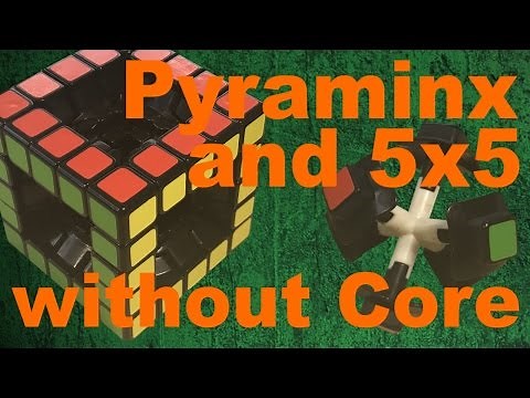 Magnetic 5x5 and Pyraminx without the Core