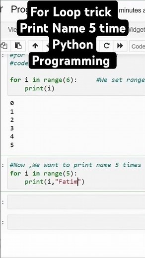 Print Name 5x in python programming! For Loop #python #ai