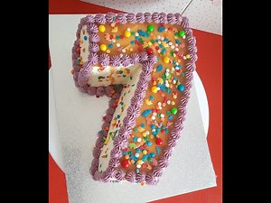 Number 7 Birthday/Anniversary Cake without mould (step by step) by Zeeshu's Food Channel