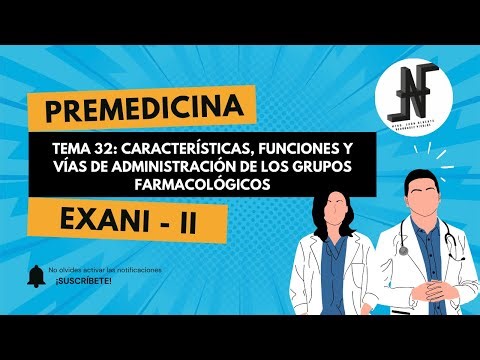 Tema 32: Características, funciones y vías de administración de los grupos farmacológicos.