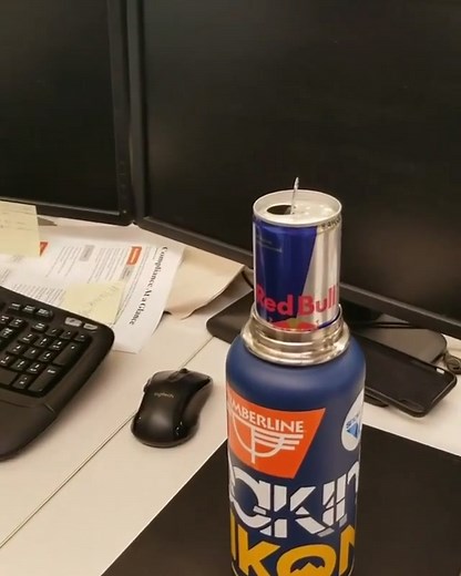 Creative 8.5oz Red Bull Fit in 32oz Hydro Flask Hack