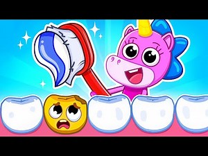 Mimi Is Afraid to Brush Her Teeth 🦄🦷 Kids Song About Healthy Habits & Nursery Rhymes