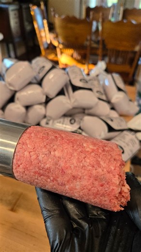 John Wallace - The Wild Game Cook®️ on Instagram: "Dual grind makes a huge difference on fat emulsion. Getting the meat and fat to become one. This was approx 25% pork fat to 75% lean fawn whitetail. This was actually ran through twice, meaning it was actually 4 grinds! @lemproducts # 22 grinder made quick work of it. Went back to the ground bags for this batch. Its definitely easier and less work in my opinion than going the flat vac bag route. Anyone else have a dual grind grinder? Definitely 