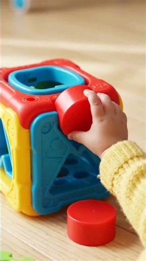 Baby plays shape sorter and learns colors too 🎨 #ToddlerLearning #EducationalPlay #BabyGrowth