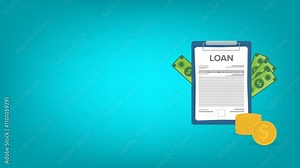 Loan approved. Credit or loan form with clipboard and claim form on it.