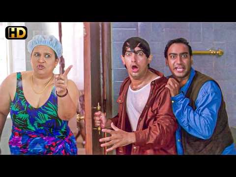देखिये कैसे Ajay Devgan और Aamir Khan घुसे लेडीज बाथरूम के अंदर 😂🎬 | Ishq | Movie Comedy Scene