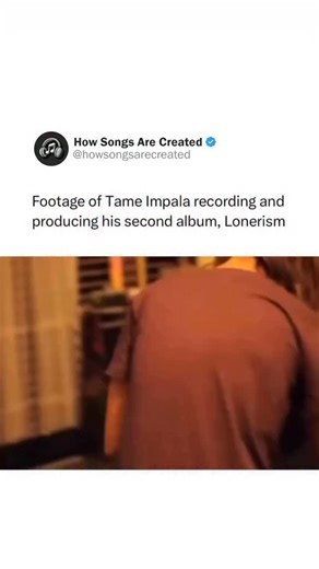 How Songs Are Created on Instagram: "Footage from around 2011–2012, during the recording of Tame Impala’s second album, Lonerism. At this point, the project’s creator was piecing the record together almost entirely on his own, bouncing between small home studios and makeshift setups while experimenting with synths, tape machines, and dense psychedelic textures. Fun fact: One of the album’s signature sounds came from a cheap toy keyboard he bought while traveling—he loved it so much that it ended