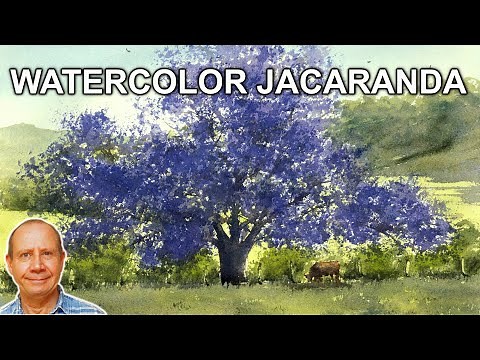 How to Paint a Jacaranda Tree in Watercolor | Step-by-Step Tutorial