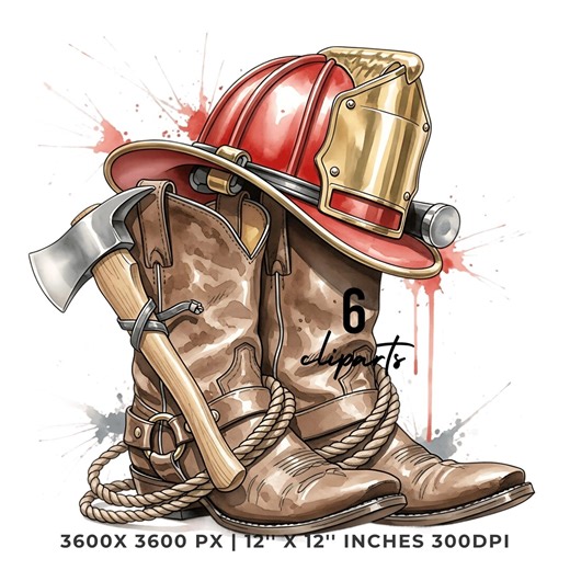 Firefighter Boots PNG, Rustic Fire Chief Hat Clipart, First Responder Gear, Hero Sublimation Design - Etsy