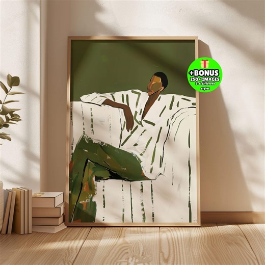 Minimalist Olive Green Figure Print, Modern Portrait Poster (digital Download) - Etsy