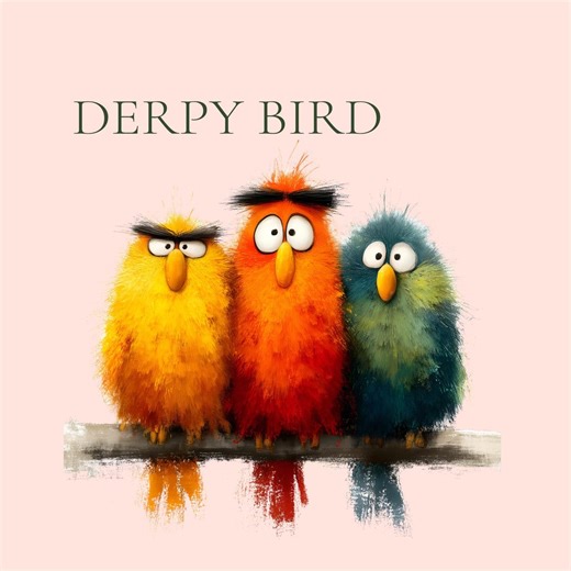 Derpy Birds on a Branch | 3D Bird Flock Sublimation Design | Mug Wrap & Skinny Tumbler Graphics - Etsy UK