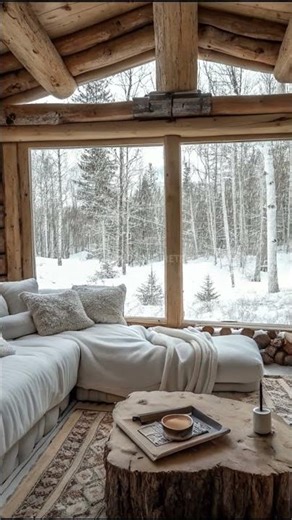 Snowy Forest Escape ❄️ Ultimate Winter Ambience for Meditation.#relax #snowfall #fireplace