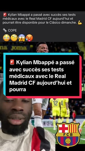 🚨 Kylian Mbappé a passé avec succès ses tests médicaux avec le Real Madrid CF aujourd’hui et pourrait être disponible pour le Clásico dimanche. 💪 🗞️ COPE #FootballAutopsie