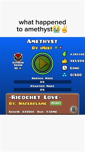 what happened to amethyst😭✌️ #gdlevel #gdlevelrequest #gd #geometrydash #geodash #geometry_dash #lol