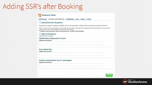 12 reactions | No need to call your supplier’s customer care center to add a special service request (SSR) to a booked reservation. SSR’s can include: dietary requirements (special meals), wheelchair assistance and other hotel requests. Learn more at www.vaxvacationaccess.com/VAXDIY | VAX VacationAccess | Facebook