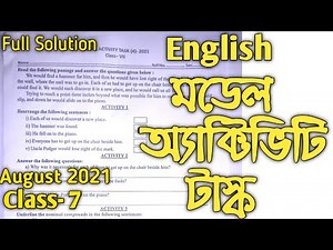 Class 7 Model Activity Task English | December | Class - VII | English