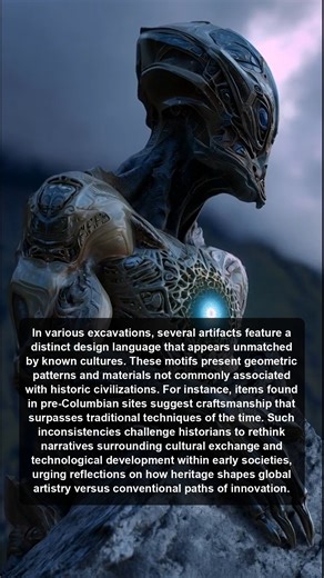 Excavations reveal artifacts with unique designs that defy known cultures, prompting historians to rethink narratives on cultural exchange and technological development in early societies and global artistry. | Alien Radar