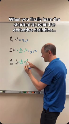 Tyler Wallace on Instagram: "Once you know the power rule, you’ll never use the limit definition again! 😍 #calc #powerrule #derivative #apcalc"