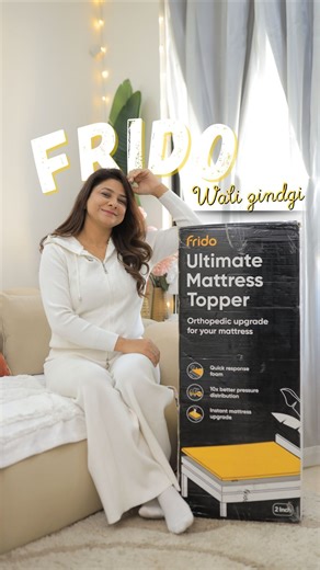Priyanka Choudhary on Instagram: "This was my aam zindagi—tossing all night, back pain, endless phone scrolling, and waking up cranky. And this is my Frido wali zindagi—peaceful sleep and happy mornings. The Frido Mattress Topper transformed my hard mattress in just 10 seconds. Its 2-inch memory foam gives perfect support, no pressure points, and better spinal alignment. Comfortable, budget-friendly, and truly worth it for pain-free mornings."