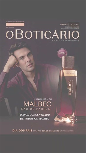 ✨ Chegou o novo Malbec Eau de Parfum! ✨A intensidade da linha Malbec em uma fragrância ainda mais.