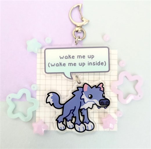 Edgy Wolf | 2 Piece Acrylic Keychain - Etsy