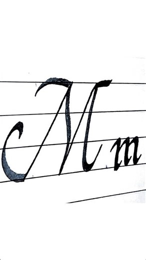 Majestic Letter M ✨ | Calligraphy for Beginners | Relaxing Pen Art #calligraphy#artshorts#satisfying