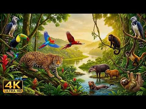 Amazon Jungle 4K | Rare Birds, Leopards & Peaceful Rainforest Sounds | Nature Veil ASMR
