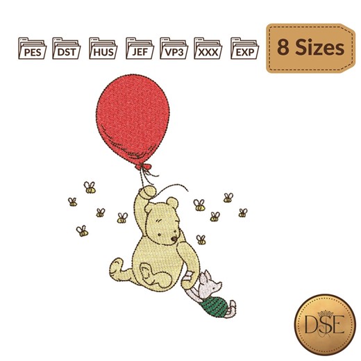 Winnie-the-pooh & Piglet Embroidery Design - Etsy