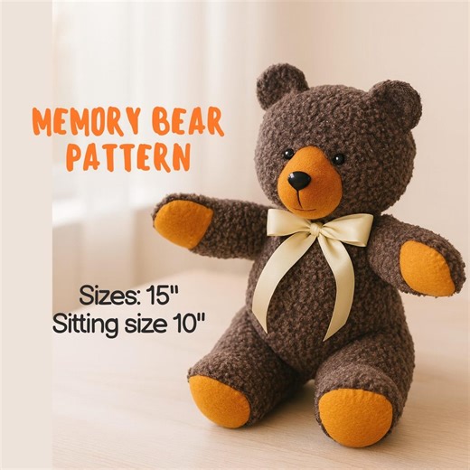 Memory Bear PDF Pattern: 15" DIY Keepsake Teddy Bear Sewing Tutorial - Etsy UK