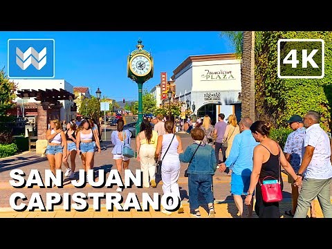 [4K] Historic San Juan Capistrano in California USA Walking Tour & Travel Guide 🎧 Binaural Sound