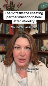 209K views · 3.3K reactions | There are 12 specific tasks that a cheating partner needs to do to help themselves and their partner heal after infidelity. If you've experienced a betrayal and you're trying to recover after an affair, please share these with your straying partner so they can work on this list. I hope this helps you! #affairrecovery #infidelityrecovery #affairs #infidelity #cheating | Dr Kathy Nickerson | Facebook