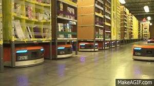 Amazon warehouse robots on Make a GIF